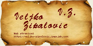 Veljko Zipalović vizit kartica